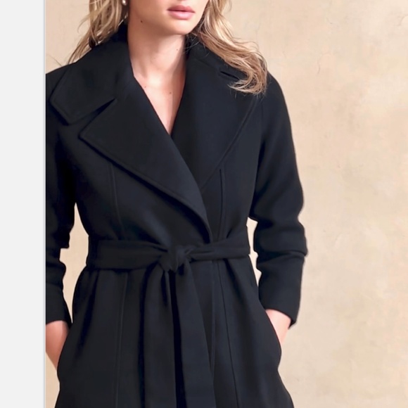 Banana Republic Tie-Waist Coat Jacket Black - Picture 2 of 6